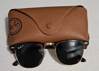 $15 • Buy Cracked Ray-Ban Clubmaster Classic 49-21 -Tortoise With Case