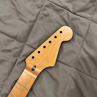 Roasted Maple Guitar Neck Fits Strat One Piece  9.5 Radius Bone Nut Nitro • $100