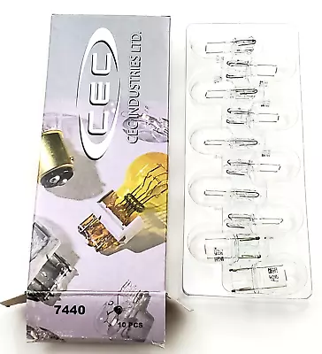Box Of 10 CEC 7440 Miniature Lamps 12 Volts 21 Watts 300 AVG HRS Wedge Base • $11.99