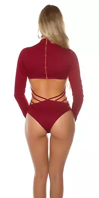£7.99 • Buy Sexy Bordeaux Cut Out Back Body Top. Size 12