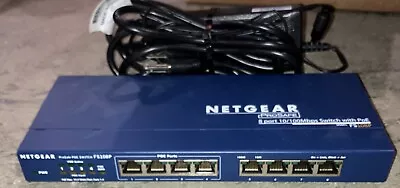 NETGEAR Switch FS108Pv3 ProSafe 8 Port 10/100mbps 4 Port Power Adapter Internet • $20