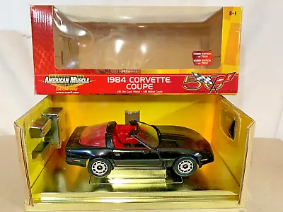 ERTL Collectibles 1984 Corvette Coupe 50th Ann. Black 1:18 Diecast Model 33177 • $55