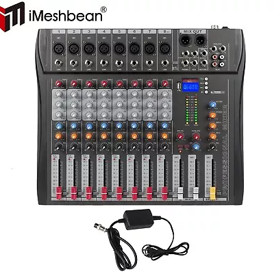Pro Power Mixer 8 Channel Audio Mixing Console 16 DSP  W/USB 110-220V Bluetooth • $85.40
