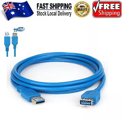 BEST USB 3.0 Extender Cable Blue Extension Data Lead Male To Female 0.5m To 5m • $11.99