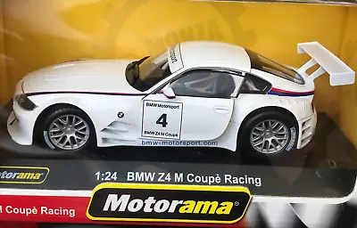 NEW IN BOX Diecast Monza Motorama WHITE BMW Z4 M COUPE RACING Motorsport #4 1:24 • $49