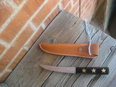 Vintage 5 3/4  Blade GOLD STAR FOSTER Carbon Hunting Skinning Knife & Sheath USA • $585.85