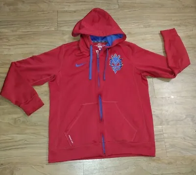 Nike Therma-Fit Manny Pacquiao Men's Large Red Zip Jacket Hoodie Sweater • $149.99