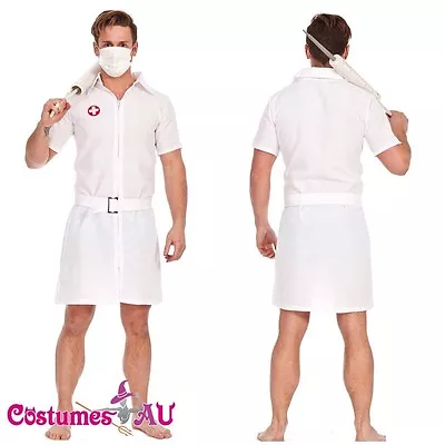 Adult Mens Twisted Joker Nurse Batman Costume Halloween Zombie Doctor Uniform • $25.65