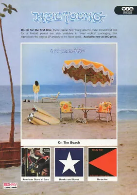 Neil Young - On The Beach - Full Size Magazine Advert • £5.99