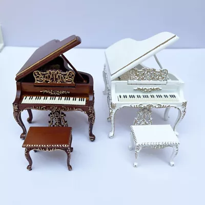 Lifelike Miniature Dollhouse 1:12 Scale Triangle Piano Concert Music Instrument • $75.49