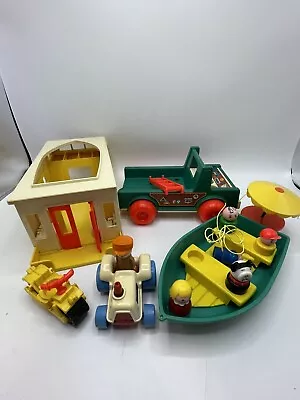 Vintage 1972 Fisher-Price Play Family Camper Van Clickn Clatter Matchbox Tractor • £49.99