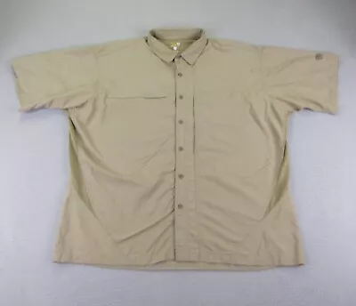 Mountain Hardwear Shirt Men 2XL XXL Beige Tan Button Up Vented Camping Fishing ^ • $29.97