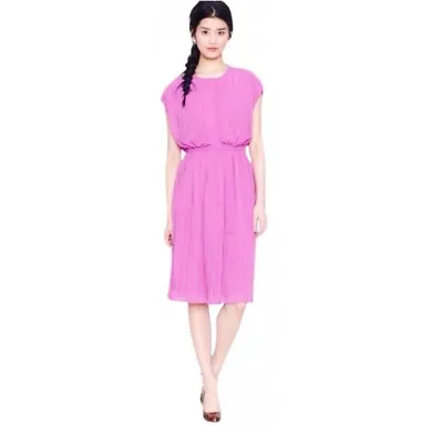 J.Crew Collection Blouson Pleated Dress Size 6 Peony Pink Fuschia Grecian Womens • $36.99