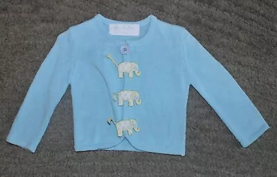 Mud Pie Baby Boys Light Blue Cotton Sweater - Size 0-6 Months - EUC • $9.99