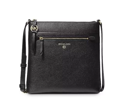 MICHAEL KORS Jet Set Charm Pebbled Leather Small Crossbody Bag  - BLACK (New) • $75