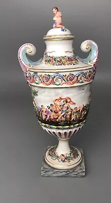 Antique Porcelain Urn By Capodimonte C1900 AF 28cm ELZX • £150