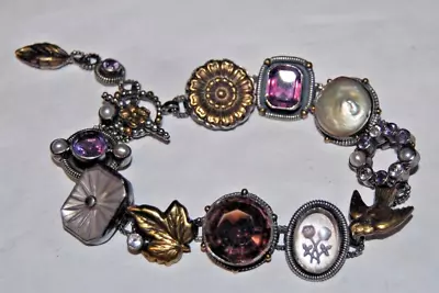 Vintage Mars And Valentine Amethyst Stone Toggle Bracelet • $374.99