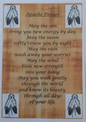 £3 • Buy Native American Indian Laminated A5 Apache Prayer Saying Blessing