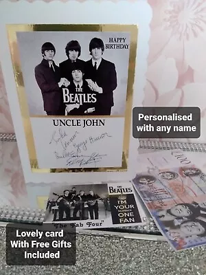 The Beatles Luxury Birthday Card. PERSONALISED • £4.95