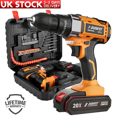 21V Cordless Hammer Drill Set Electric Impact Driver Screwdriver + 2 Batteries • £26.68