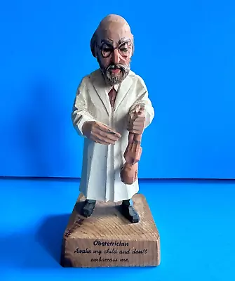 $42 • Buy VTG JASCHKE PRETZL 1959 CARVED WOOD DOCTOR Obstetrician Awake My Child Austria