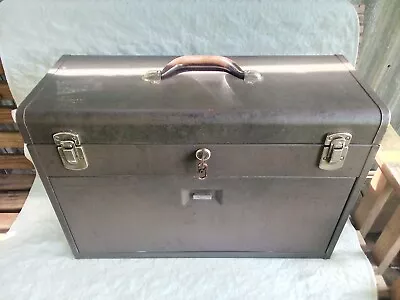 Vintage Kennedy Kits 520 Machinist Tool Box W/Key And Cover Brown 7 Drawer • $150