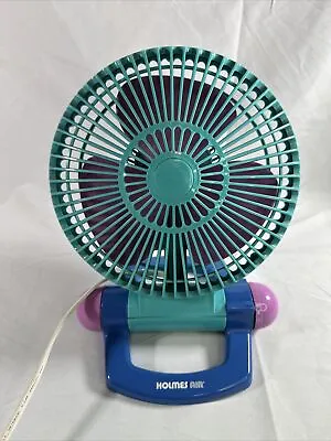 Holmes Teal/Blue/Purple 2 Speed Stationary Desk Fan (HANF-95) Retro Vintage • $29.99