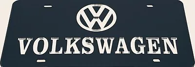 VOLKSWAGEN Black Mirror License Plate Auto Tag Laser Cut Inlaid Acrylic VW • $23.99