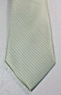 Men's Neck Tie Mint Green  100% Silk Wehug Stripe Texture Design Classic NEW • $12.99