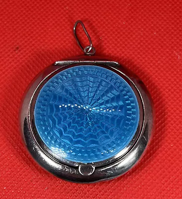 £76.11 • Buy Antique Birmingham 1920 Sterling Silver Enamel Box Chatelaine Pill Coin Size 2”