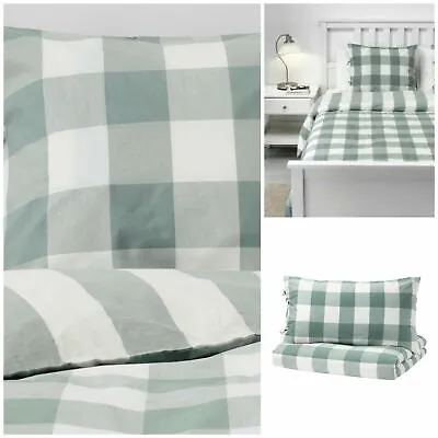 IKEA Emmie Ruta King Size Duvet Cover & 2x Pillow Cases ( Green ) • £23.99
