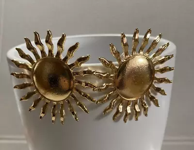 Zara  Gold Sun  Statement   Earrings • £8.99