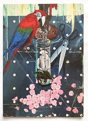 Damien Hirst 'White Cube' Invite Postcard 2 Parrots With Grotesque Baby 2012. • £16.23