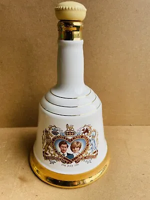 Vintage Large Wade Whisky Bell Shaped Decanter Prince Charles & Diana Wedding • £9.99
