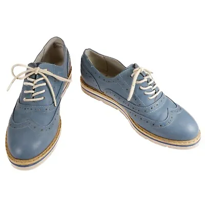 $17.58 • Buy White Mountain Womens Oxford Shoes 6M Tyla Lace-up Classic Blue