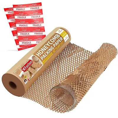 XFasten Honeycomb Packing Paper 12  X 66' Reusable Cushion Kraft Packing Pape... • $10.99