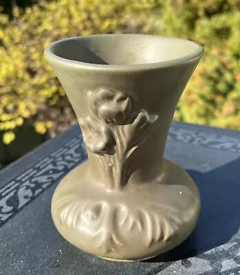 Vtg Van Briggle Art Pottery Sage Green Tulip Floral 5 1/4  Vase Arts & Crafts • $69.75