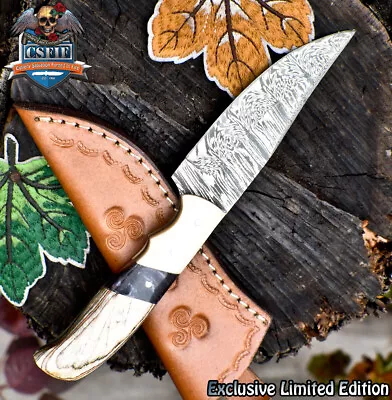 CSFIF Hand Forged Knife USA Skinner Knife Twist Damascus Mixed Material EDC Rare • $7.50