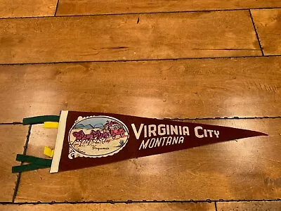 Vintage VIRGINIA CITY STAGECOACH MONTANA FELT Pennant 18  RARE • $24.99