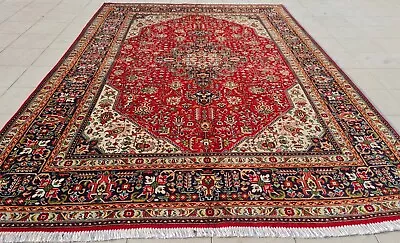 Authentic Hand Knotted Vintage Tribal Tabreez Wool Area Rug 10 X 7 Ft (440 SU) • $56