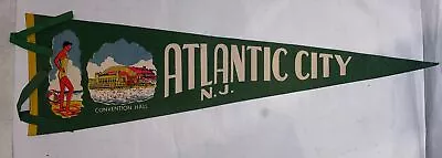 Vintage Atlantic City NJ Convention Hall Pennant 26.5” • $0.99