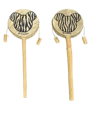 Disney Animal Kingdom ZEBRA Ears Mickey Mouse Handheld Spinning Drums Set Of 2 • $19.94