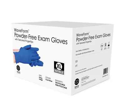 WAVE Blue Nitrile Disposable Exam/Medical Gloves 4 Mil Latex & Powder Free • $14.96
