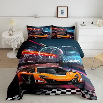 Race Car Bedding Set Boys Extreme Sports Comforter Set For Kids Boys • $55.99