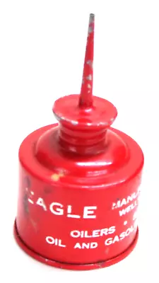 Vintage Eagle Manufacturing Co. Mini Thumb Pump Oil Can Red • $49.99