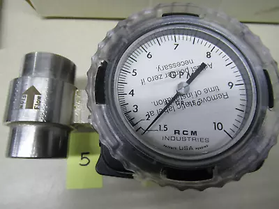 RCM 1-73-VUR-10-DEZ Flow Meter Gauge  Unused Since Calibrated-Have Certification • $59