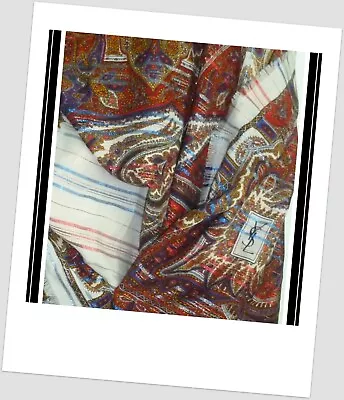 Ysl - Magnificent Fine Wool Paisley Ladies  Large Scarf/shawl • £45.99