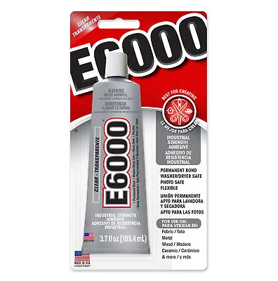 E6000 Multi Purpose Industrial Strength Adhesive Glue Clear 3.7fl Oz 109.4ml USA • £16.45