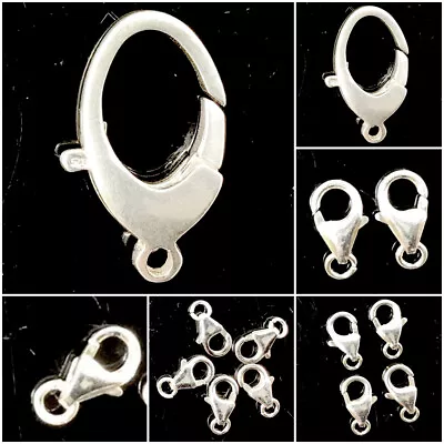 .925 Sterling Silver Lobster Claw Clasp 5mm 6mm 7mm 8mm 9mm Made In USA Findings • $11.75