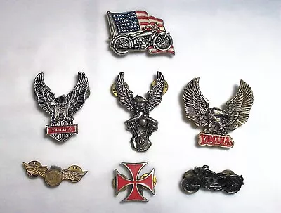 Set Of Seven Motorcycle Biker Jacket Vest Pins • $26